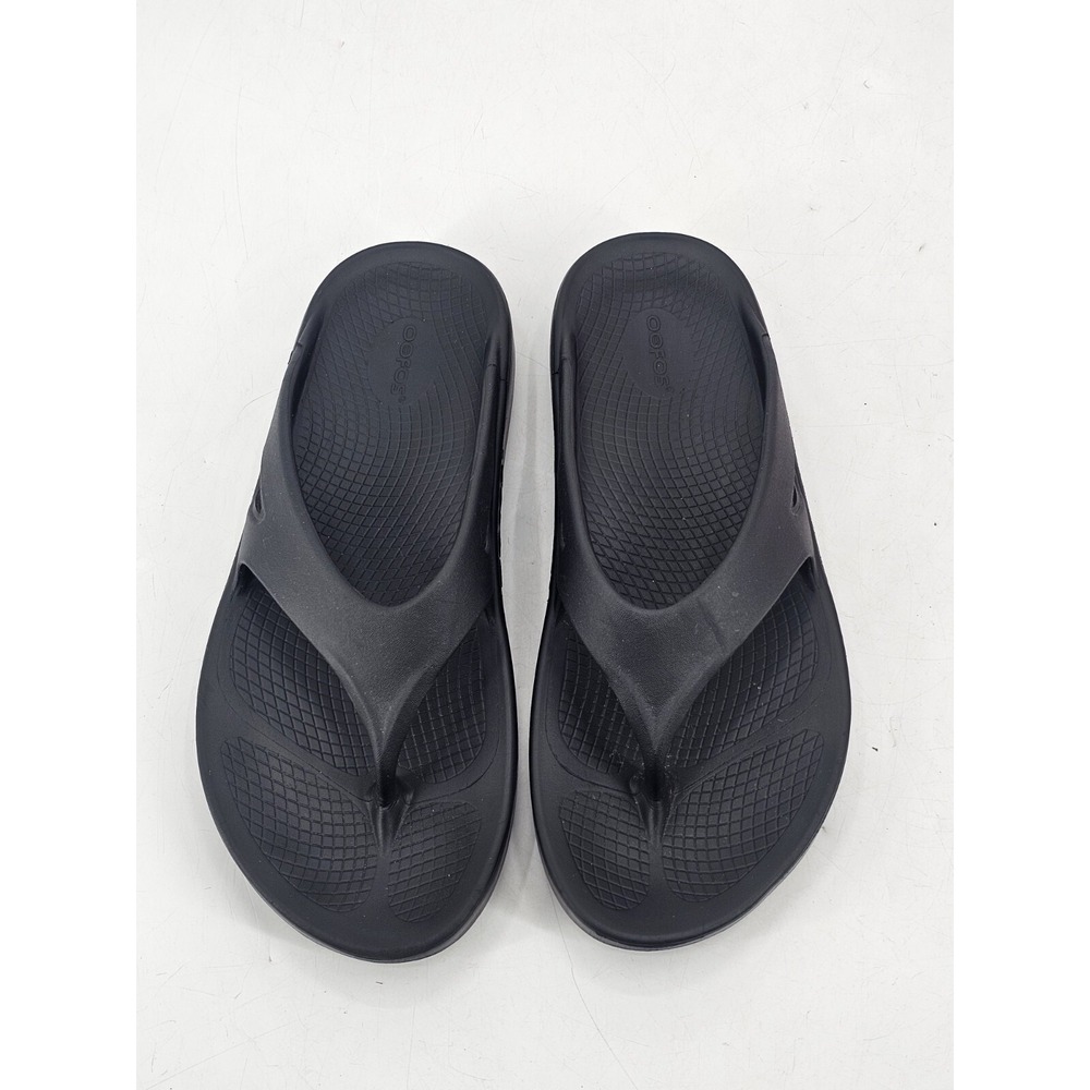Oofos Original Unisex Recovery Thong Flip Flop Black Unisex M's 11 W's 13 EU 44 - Picture 1 of 11